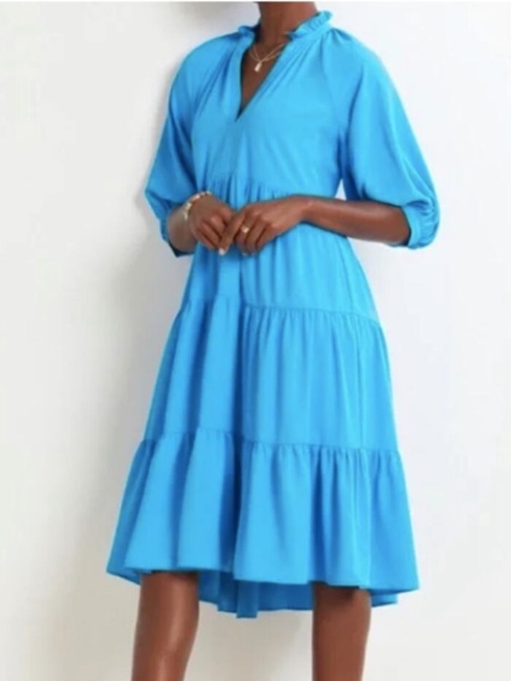 NWT Amanda Uprichard Saffron Midi Dress blue